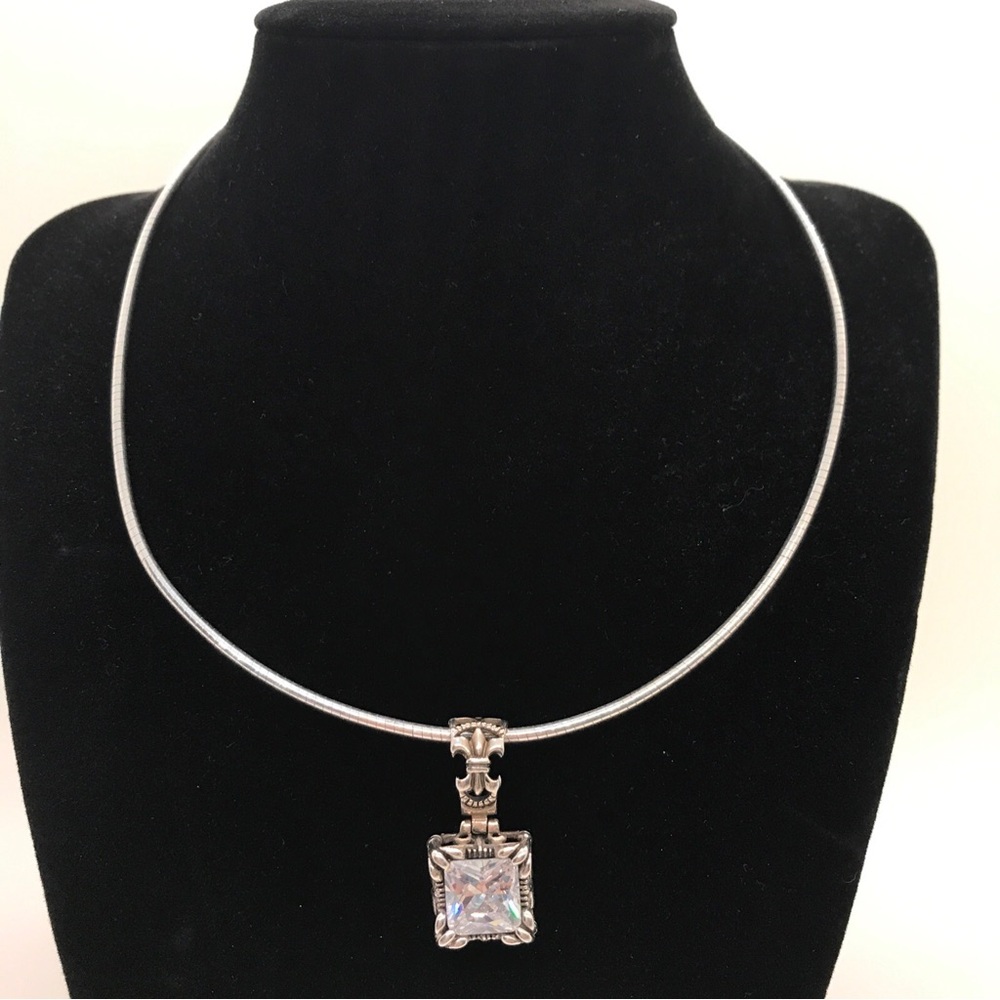 SILPADA Sterling OMEGA CHAIN Necklace 925 & Uptown Filigree Flier De lis Pendant